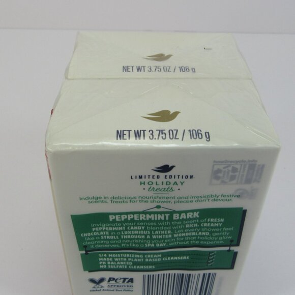 Dove Limited Edition Holiday Treats 2 Peppermint Bark & 1Sugar Cookie Beauty Bar - Picture 7 of 8